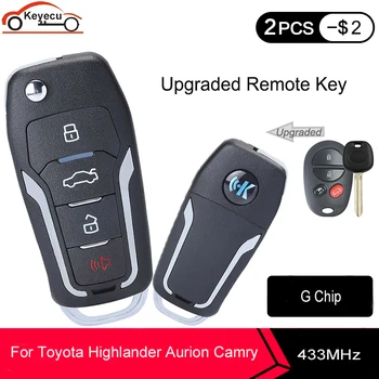 

Keyecu Upgraded Flip Remote Car Key Fob 4 Button 433MHz G Chip for Toyota Highlander Aurion Camry 2006 2007 2008 2009 2010 2011