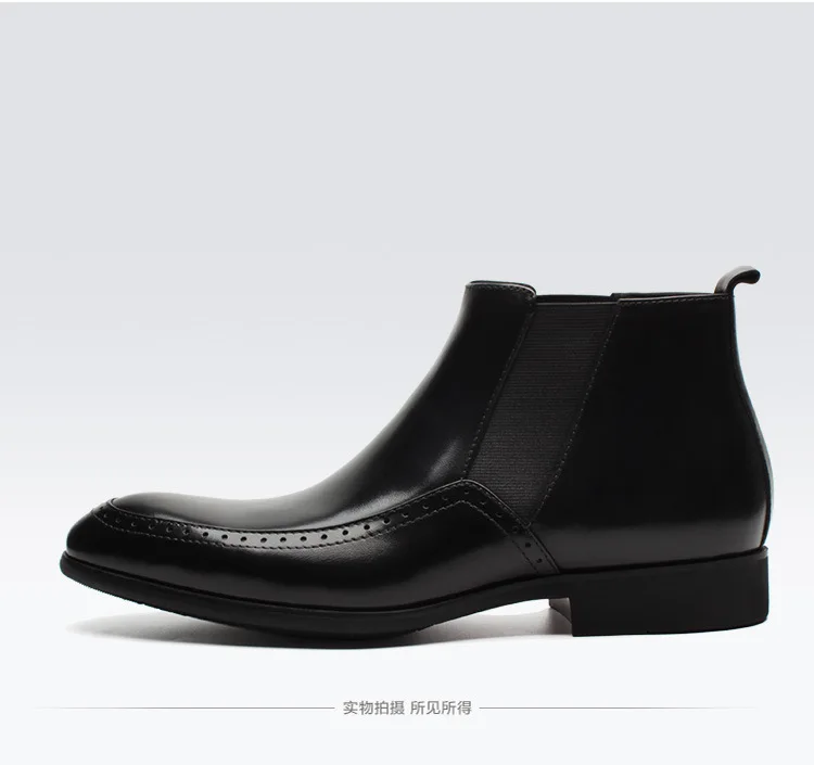 

Winter Cotton-padded Shoes Boots Warm Work Genuine Leather Large Size Cowhide Botas Hombre Short Cotton-padded Shoes