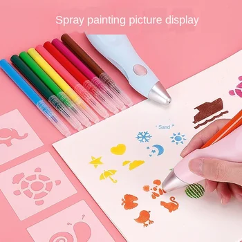 

Multifunctional electric color airbrush painting pen washable spray paint hand-painted children's painting decoration