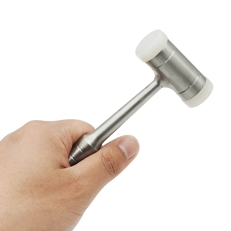 Double-headed Nylon Dental Bone Hammer Stainless Steel Handle Autoclave Teeth Surgical Extraction Tool Dentist Instrument