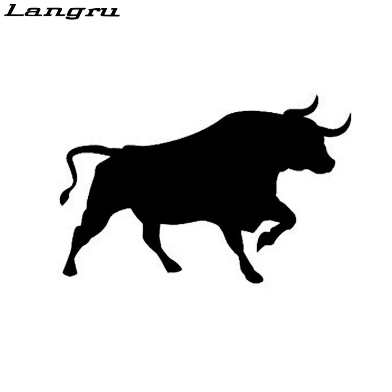 Langru 16*10 4 см интересный виниловый стикер для автомобиля изображение быка силуэт