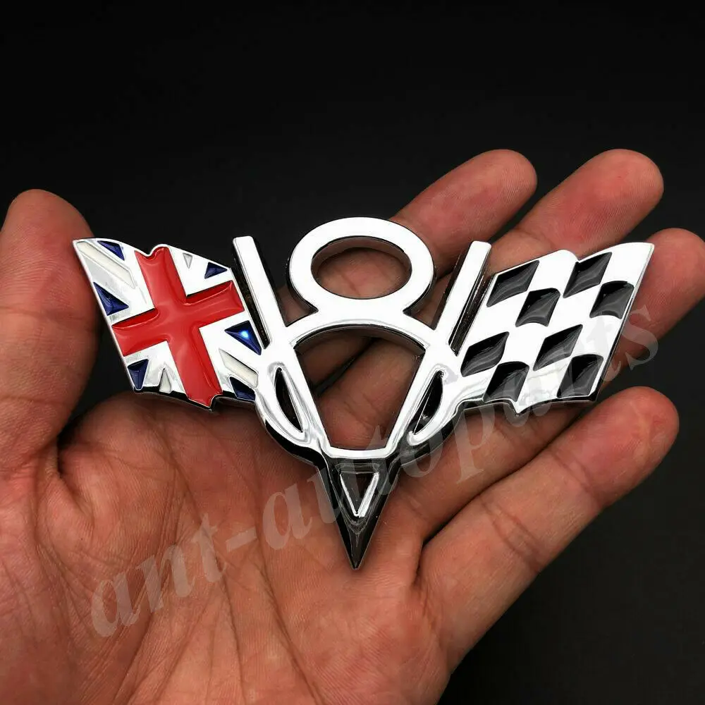 

3D Metal Car V8 Vintage The Union Jack UK Flag Emblem Badge Decals Sticker