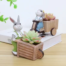 

Gardening Decor Creative Cartoon Cute Bunny Succulent Resin Plant Flower Pot for Indoor Living Room Desktop Decorations