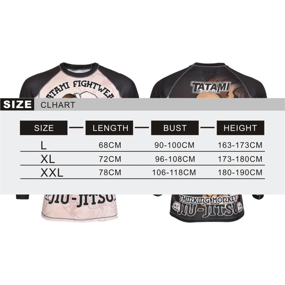 Sports Apparel Men's T Shirt Monkey MMA Boxing Training Tight T-shirt Boxing Suit Sanda Tiger Taekwondo Sports Shirt Gym Fighting Workout Clothes
