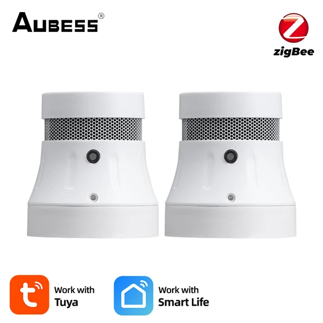 Détecteur de fumée Zigbee pour maison connectée, système de sécurité sans  fil, alarme incendie, contrôle avec application Tuya Life - AliExpress