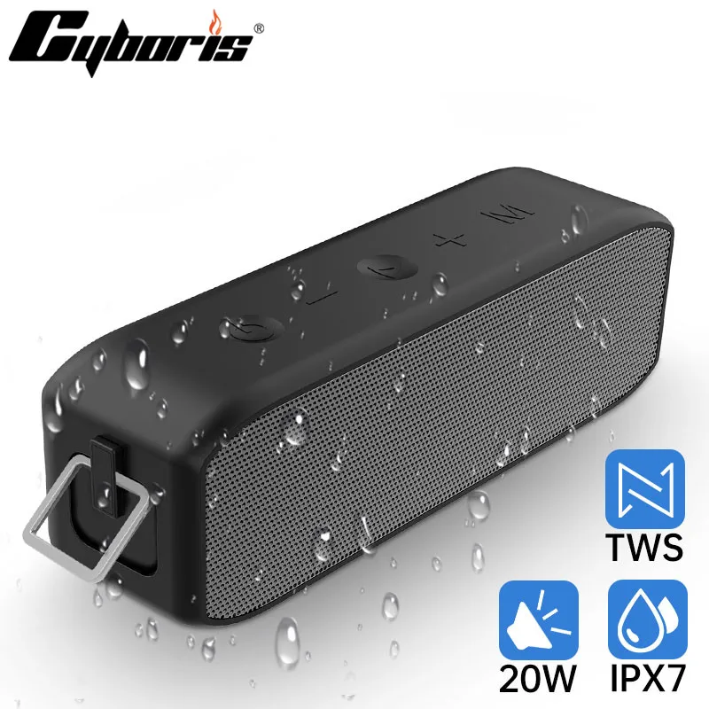 Cyboris IPX7 водонепроницаемый беспроводной Bluetooth динамик TWS для уличного спорта