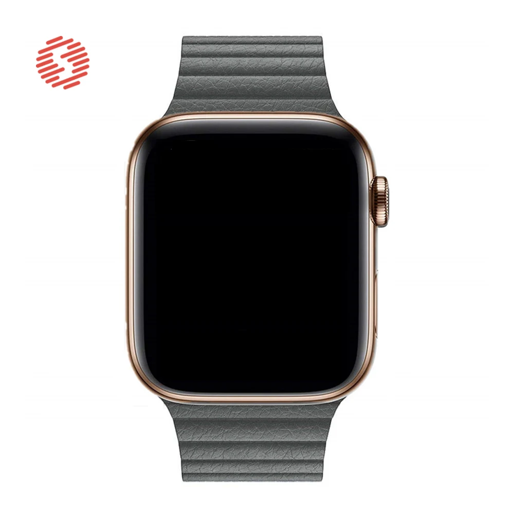 Кожаный ремешок ShengOne для Apple Watch Series 5, 4, 40 мм, 44 мм, кожаный магнитный ремешок, браслет для Apple 3, 2, 1, 38 мм, 42 мм - Цвет: Gray