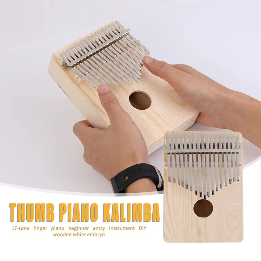 17 клавиш Kalimba Африканский DIY деревянный белый лезвие Пальчиковое пианино
