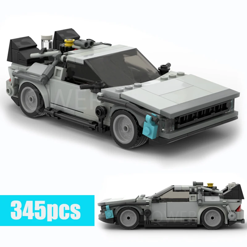 Buildmoc Movie Time Travel Back To The Future 1985 Machine Racing Moc Building Blocks Sport Car Model Bricks Kids For Toys Gift