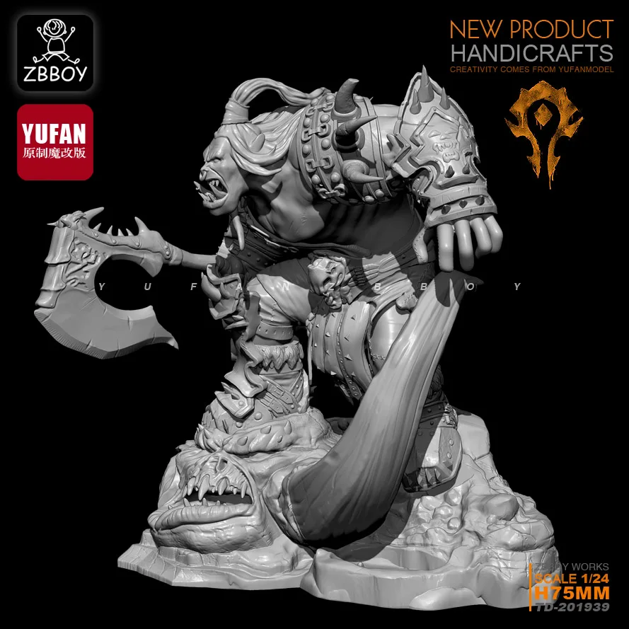 Skup 75MM1 24 zestawy żywiczne Orc s anger, żołnierz żywiczny samonośny TD 201939