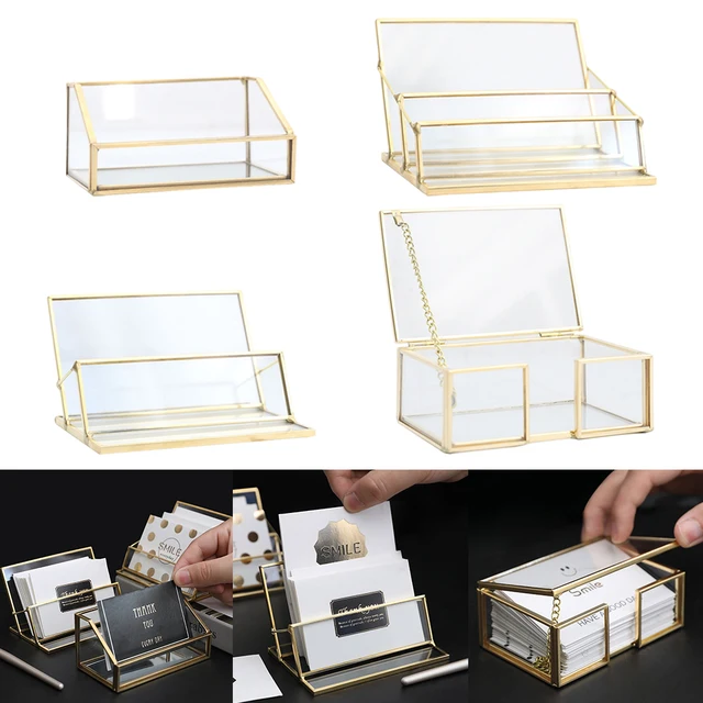 Desk Shelf Box Storage to Display Business Card and Organizer Case for Home Office 4