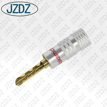 

JZDZ J.10054 4 PCS Nakamichi 4mm Banana Plug Connector Red&Black Gold Plated Musical Speaker Banana Connector For HiFi