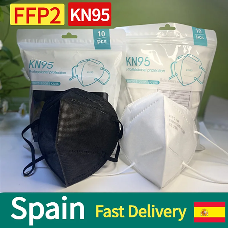 Mascarilla FFP2 KN95 con filtro protector para la boca, negra, ffp2mascarillas ffp2reutilizable, Fpp2