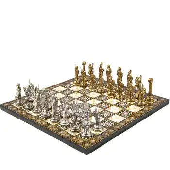 

Chess Set Greek - Persian Figure Custom Made Quality Stylish Design Chess Stone and Board Set