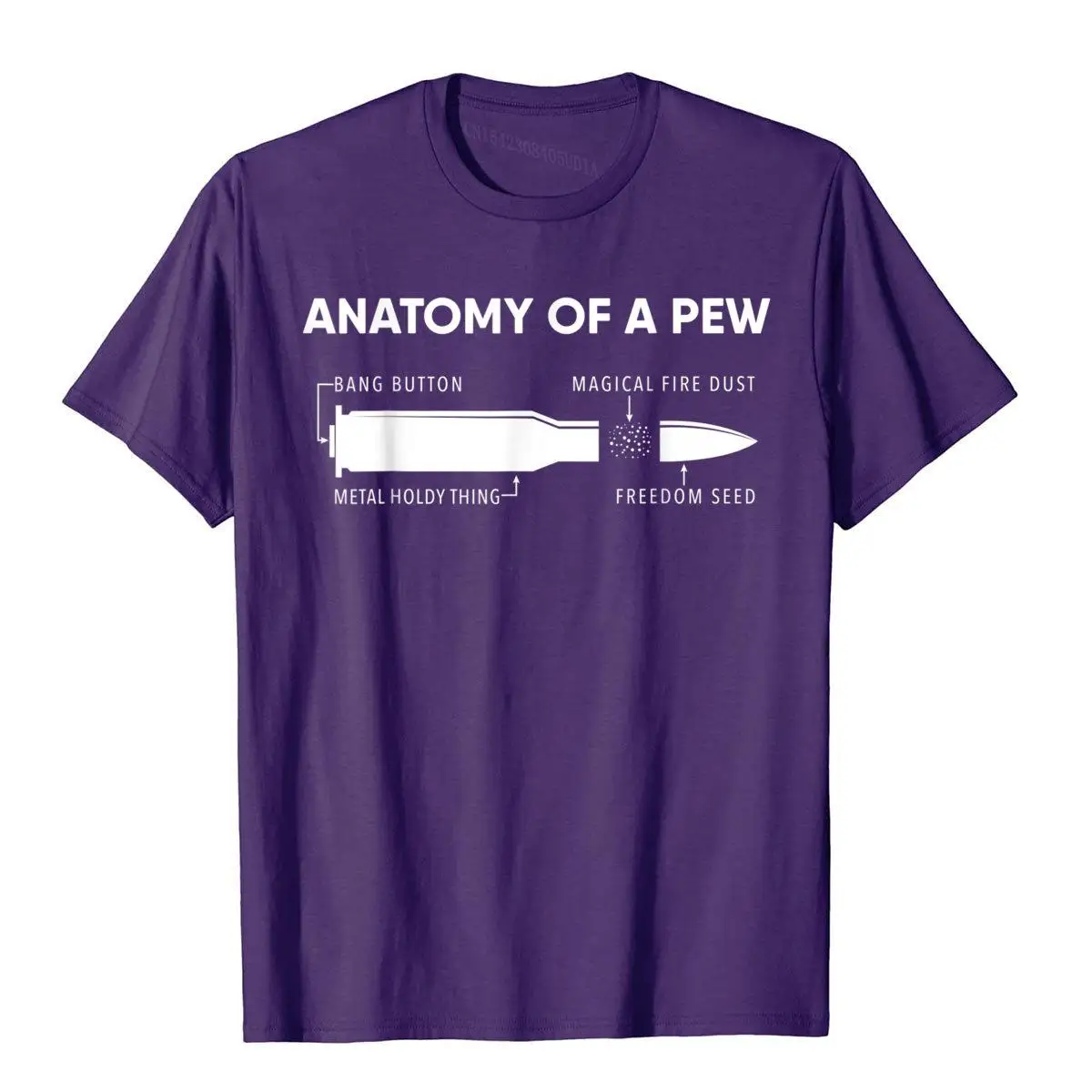 Anatomy Of A Pew Shirt Funny Bullet Graphic T-Shirt Gift__B5379purple