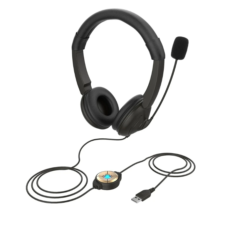 

1 PC Telephone Traffic Headset USB Noise Cancelling Headset Gaming Computer Learning Headphone With Adjustable Microphone Volume