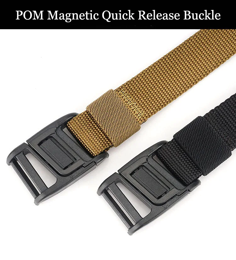 BOKADIAO Military Army Combat man Canvas Belt Magnetic buckle Tactical Belts For Men Nylon Outdoor Training Waistband male strap