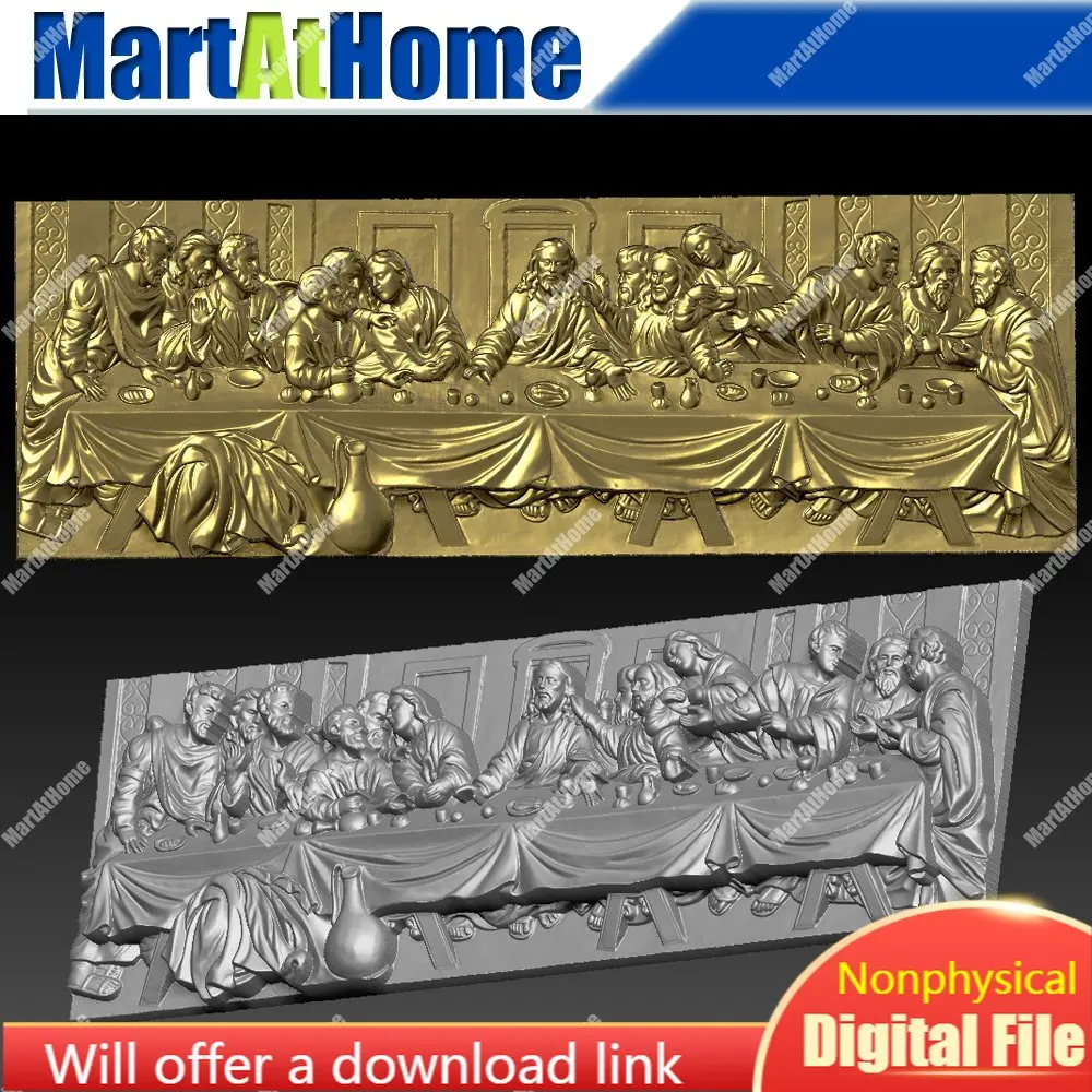 3D модель STL JDP OBJ файл круглая резьба Рисунок Тайная вечеря Иисуса для ЧПУ