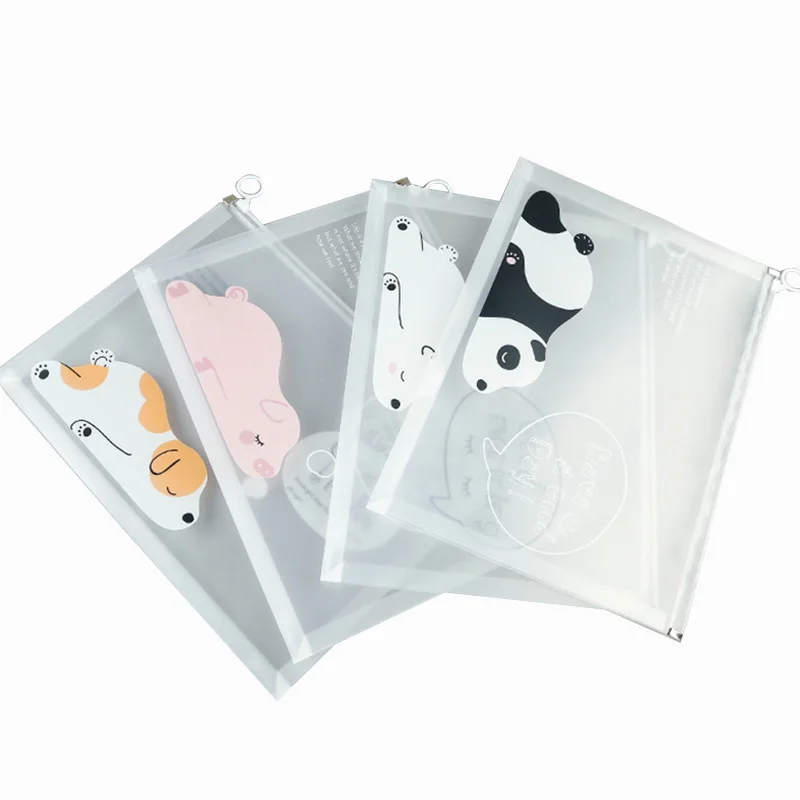 Bolsa transparente multifuncional para documentos, estuche impermeable A4 de dibujos animados, almacenamiento de documentos, papelería para oficina y escuela, 1 unidad