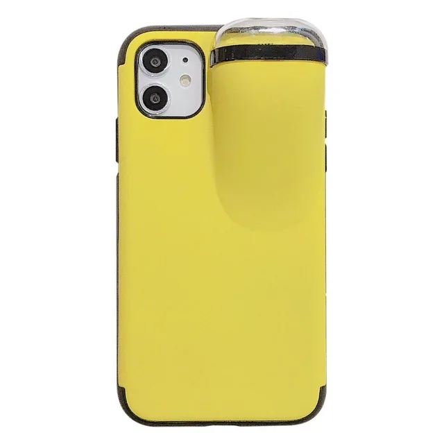 Новинка 2 в 1 наушники сумки чехол для телефона для iPhone X 11 Pro max Xs Max TPU беспроводные наушники набор чехол для AirPods защитный чехол - Цвет: Yellow