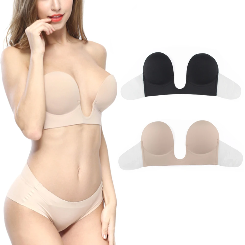 Invisible Push Up Bra Strapless Bras Dress Wedding Party Sticky Self