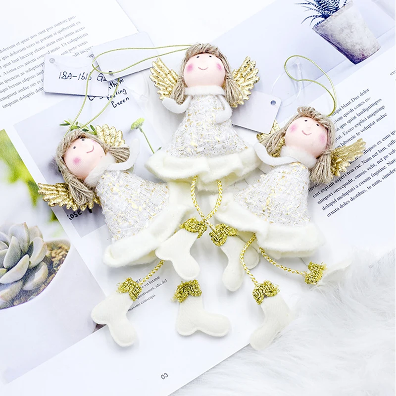 Рождественская кукла стоячие Крылья ангела милый ангел плюшевая Рождественский