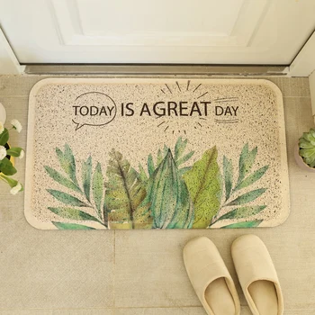 

Dust Removal Carpet Doormat Wire Loop Footpad Lovely Plant Mat in the Hallway Kitchen Bath Non-slip Entrance Mat Rug WY72303