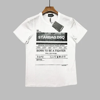 

short dsq sleeve Summer couple T-shirt round neck 3D D2 fashion screen print pure cotton high quality