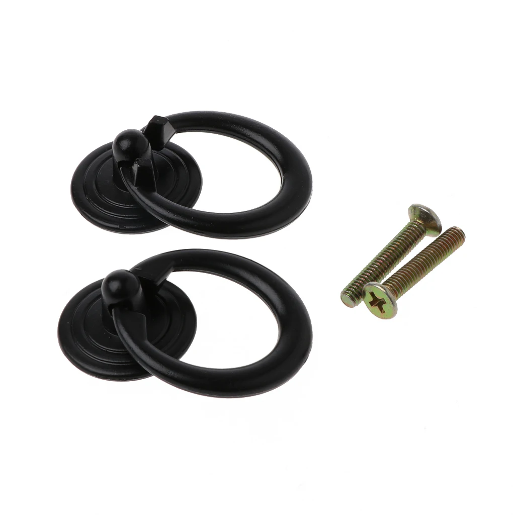

2Pcs Furniture Handle Black Kitchen Cabinets Pull Handle Knobs Drawer Door Ring