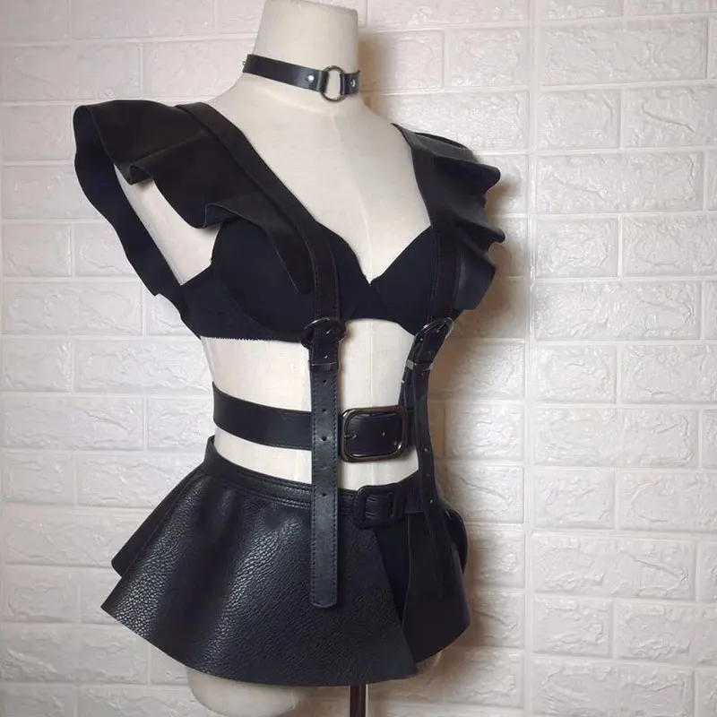 

Кожаный костюм в стиле панк для танцев и выступлений