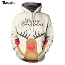 3D толстовки Рождество для мужчин/женщин осень зима 3D Печатный балахон Рождественский Свитшот Повседневный пуловер Санта Клауса толстовки для мужчин