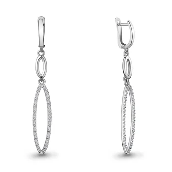 

Earrings long AQUAMARINE with cubic zirconia, silver 925