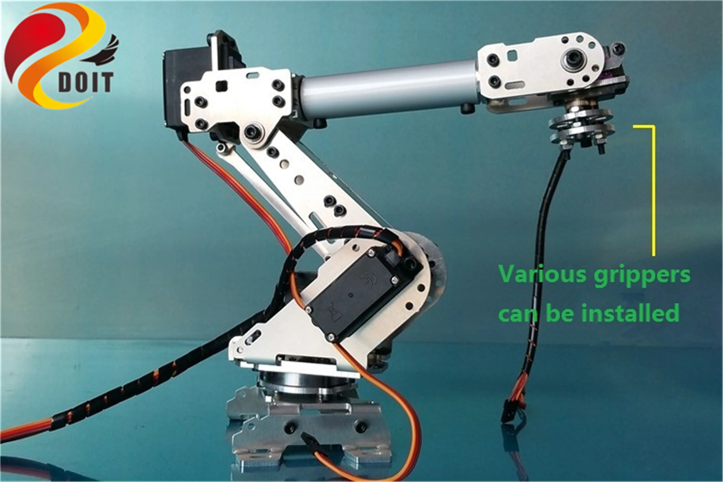 

SZDOIT Metal 6-Axis Robot Arm With 6pcs Servos 6DOF ABB Industrial Robotic Model DIY For Arduino