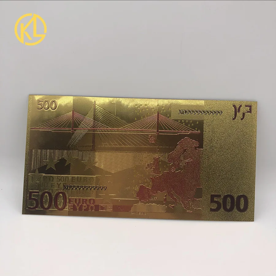 10 шт./лот Euro500 яркие европейские сувенирные банкноты 500 евро в 24 каратной золотой