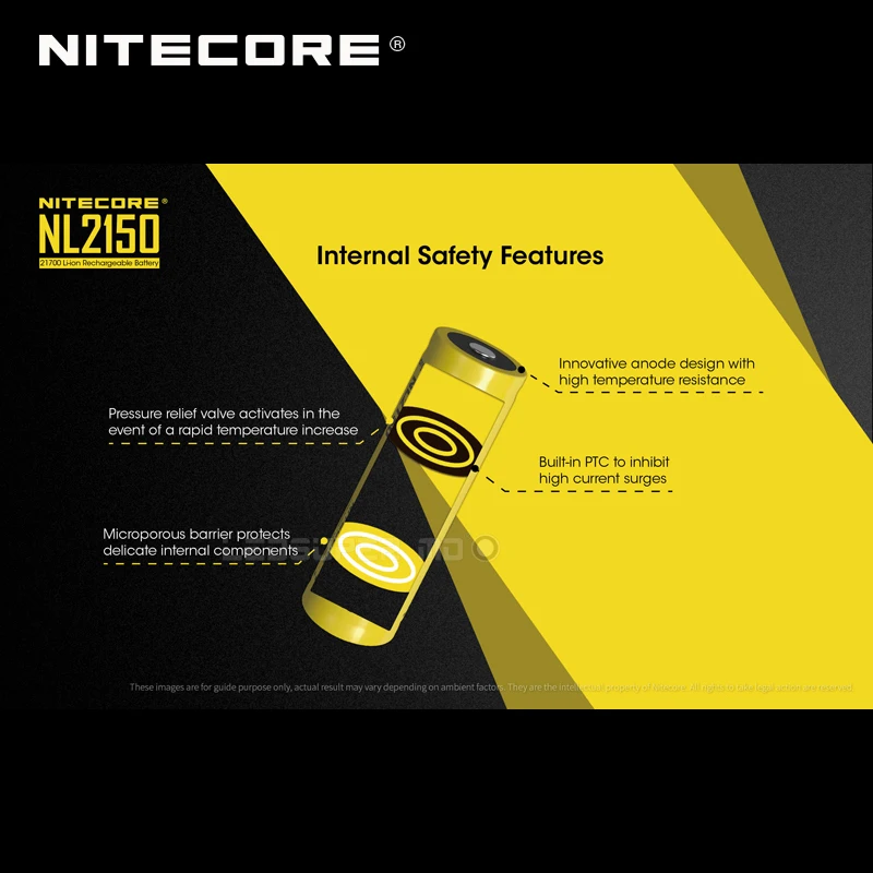 Nitecore NL2150 нового поколения литий-ионная 21700 батарея 5000 мАч с CE& ROHS сертификатами