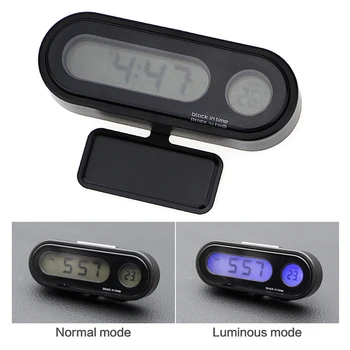 

2-in-1 Vehicle Electronic Clock Thermometer K02 Night Light Blue LED Schedule UK