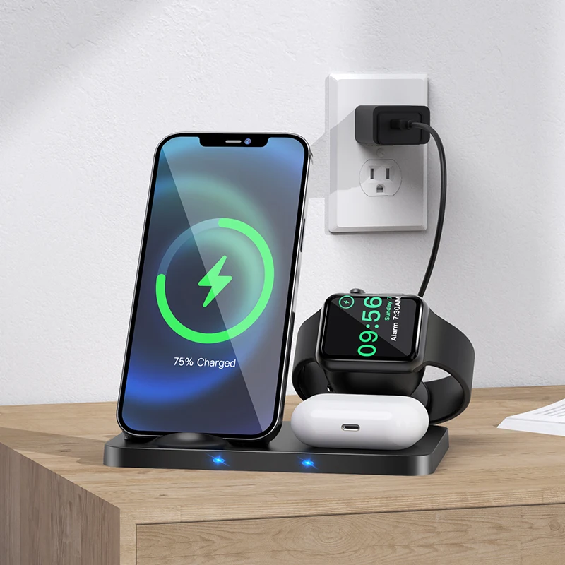Hoco CW33 3 in 1 Wireless Charger 15W Fast Charging Station description image 7
