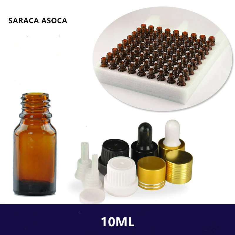 

10ml Empty Brown Glass Dropper Bottles Essential Oil Liquid Aromatherapy Pipette Vials Containers 72Pcs/Lots