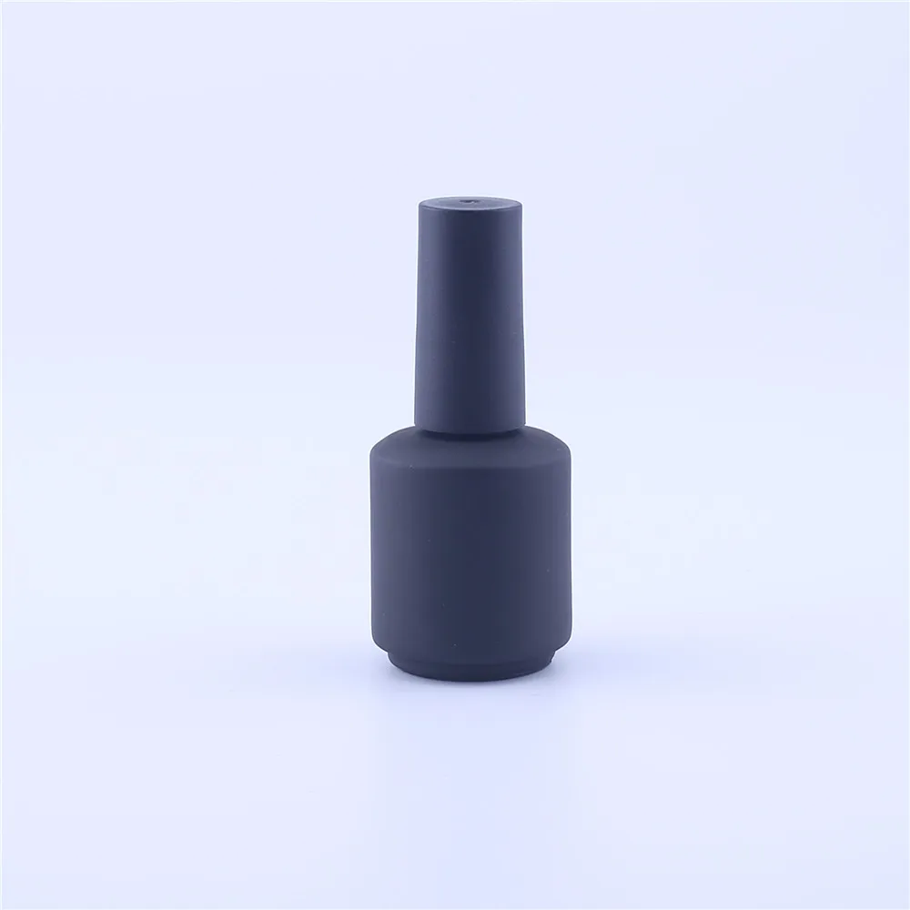 

100pcs Black Frosted Glass Nail Polish Bottle Empty Cosmetic Containers Nail Glass Bottles With Brush 8ml/15ml