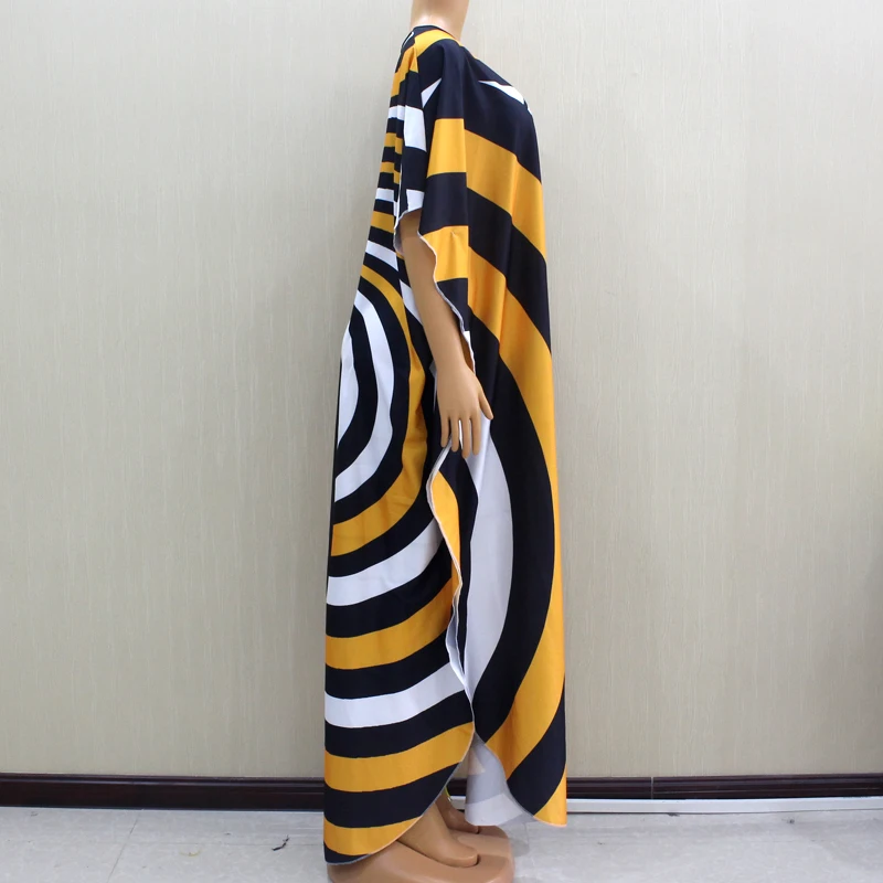 Новые abaya полосой печати вечернее платье Дашики Элегантный vestidos африканские платья для женщин платье