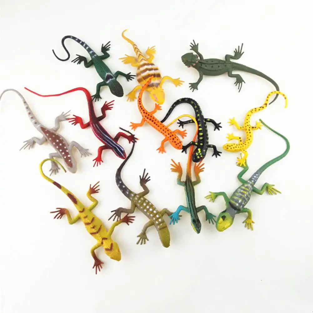 12 шт. мини-моделирование Ящерица Геккон модель животного магический трюк детская развивающая игрушка экологически чистый безопасный пластик красиво детализированный