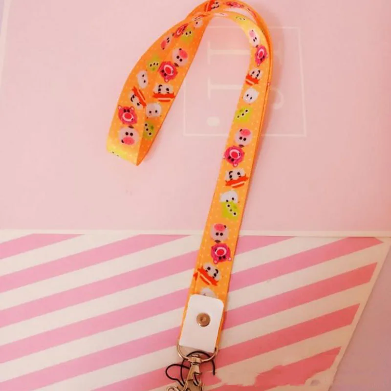 

1 Pc new cute Strawberry Bear Lanyard Keys ID Cell Phone Neck Strap Toys Action Figure toy gift