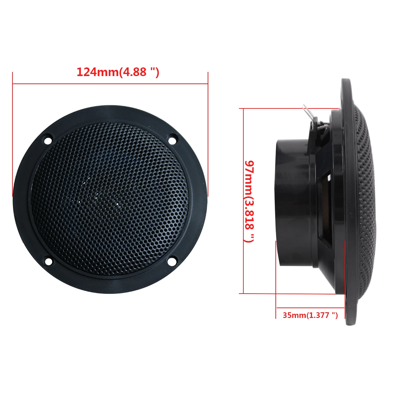 4 inch 120Watts Waterproof Marine Speakers Black For UV-Proof ATV UTV Golf Cart Motorcycle Boat SPA Pool Outdoor Music Speakers