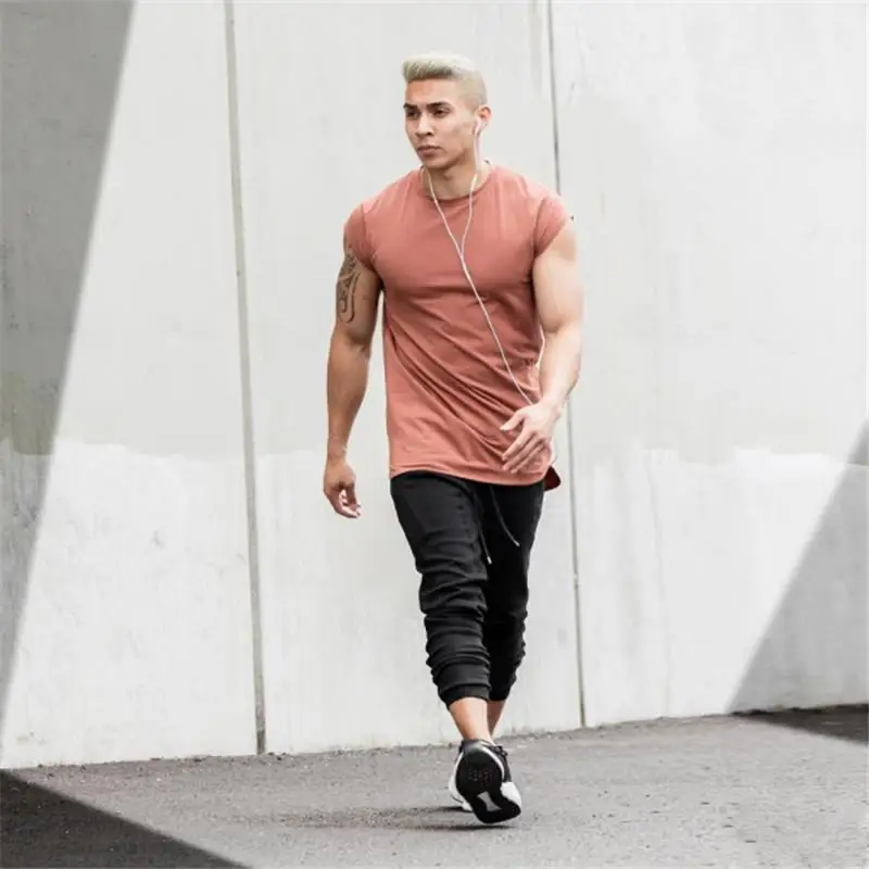 Baumwolle jersey sport T-shirt männer der kurzen ärmeln laufende hemd übung training t fitness top sport T-shirt verteidigung