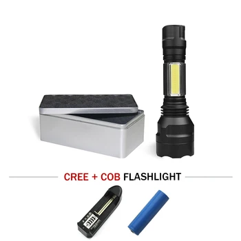 

powerful led Flashlight XML T6 18650 rechargeable batteries waterproof torch Lanterna linterna latarka zaklamp COB flash light