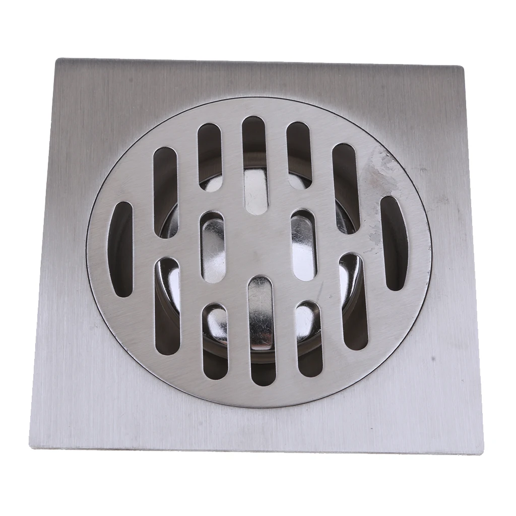 

304 Stainless Steel Square 4" Bathroom Floor Drain Shower Waste Drain