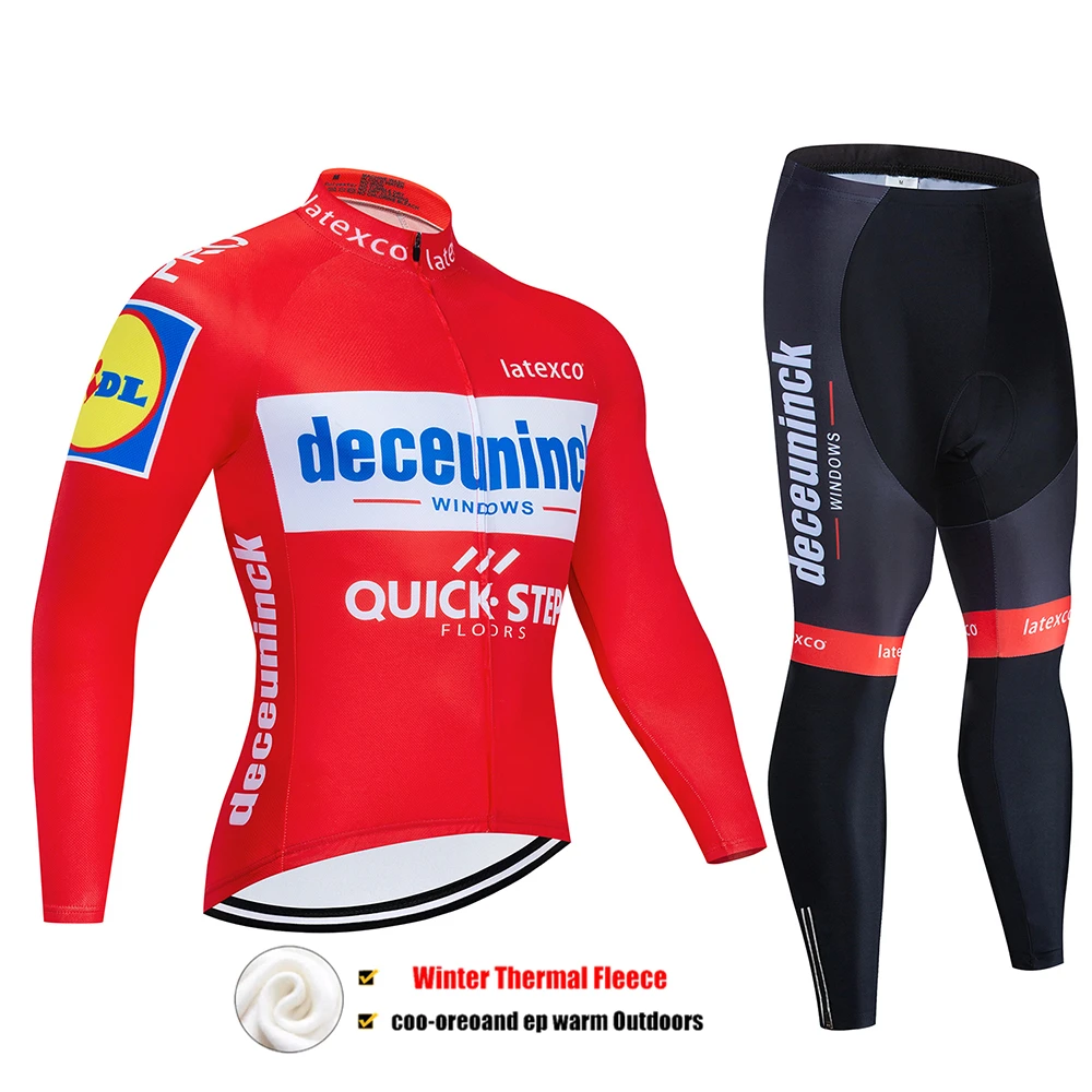QUICK STEP Pro Team велосипедная Джерси, Зимняя Теплая Флисовая велосипедная одежда, набор велосипедных комбинезонов и штанов, MTB Ropa Ciclismo Maillot одежда - Цвет: Pic Color