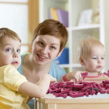 

124Pcs/Set Magnetic Letters Foam Alphabet Refrigerator Magnets with Box Early Educational Baby Toys for Preschool Learning