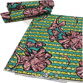 

African Wax Fabric 100% cotton High Quality African Fabric Wax Print Ankara Wax For Sewing 6yards Women Fabric