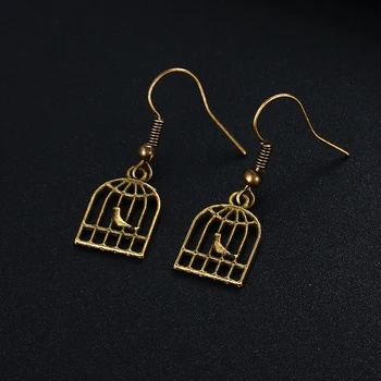 

Trendy Vintage Bird Case Shape Dangle Earrings for Women Girl Retro Drop Earrings Cute Small Object Earring Jewelry Bijoux